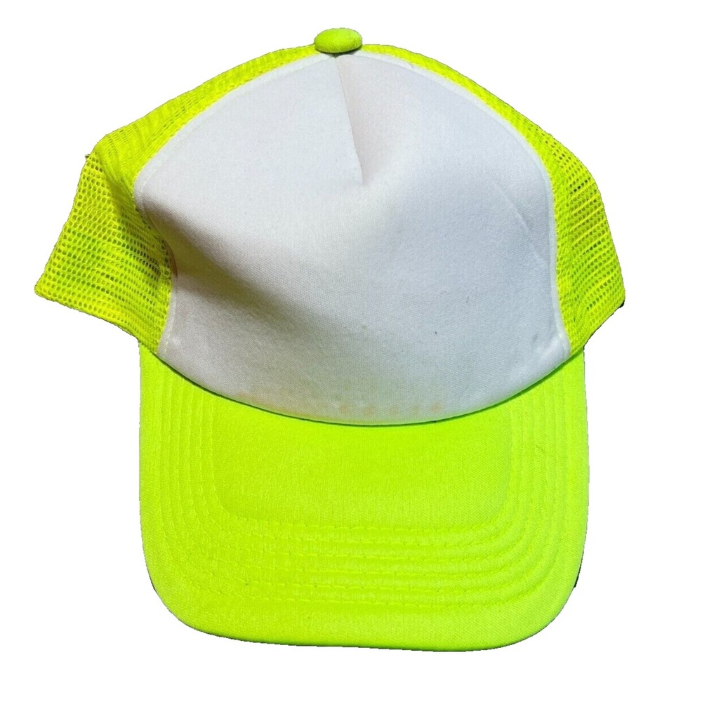 777 Lucky Hat Mens Snapback Trucker Cap Neon Green Blank Mesh‎ Back